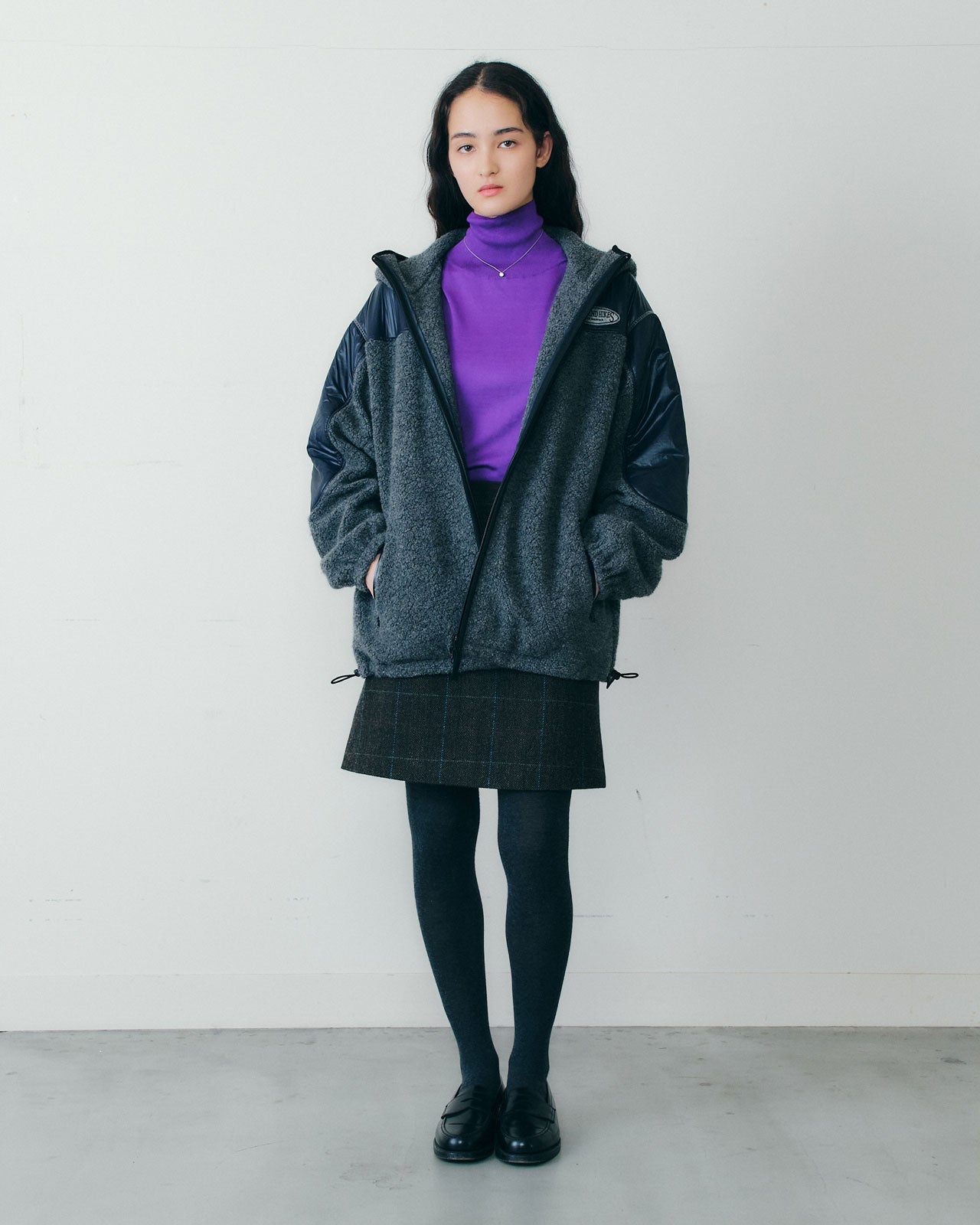 COTTON SILK HIGH NECK KNIT