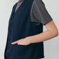 【6月下旬お届け】T/W CRAPE GILET
