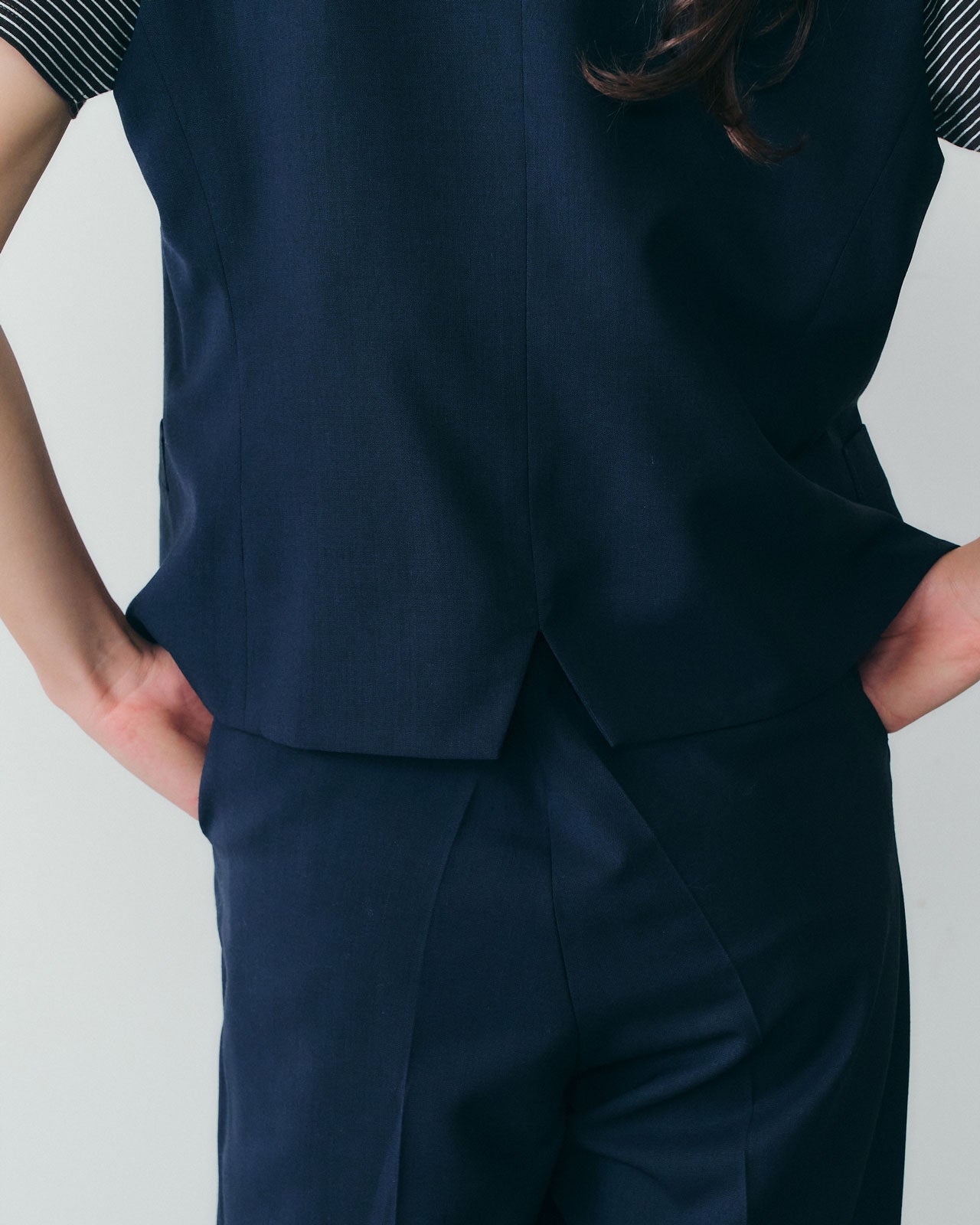 【6月下旬お届け】T/W CRAPE GILET