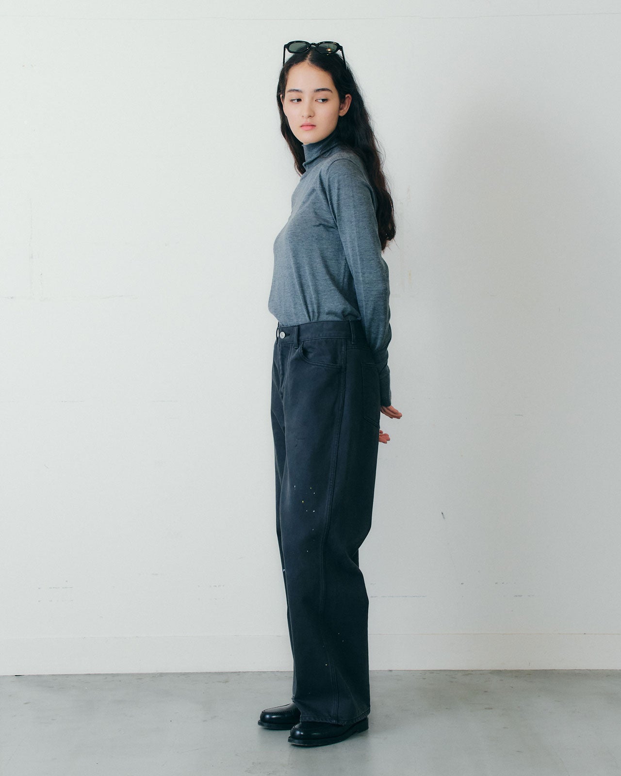 COTTON SILK HIGH NECK KNIT