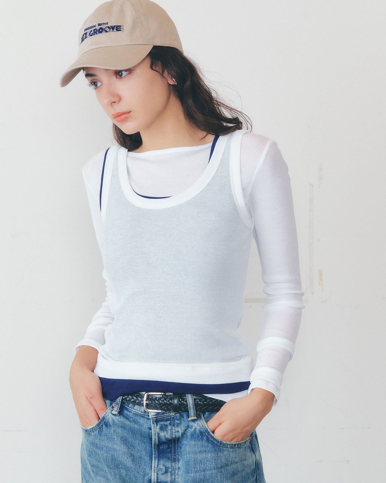 【2月下旬入荷予定】SHEER RIB LONG SLEEVE TEE