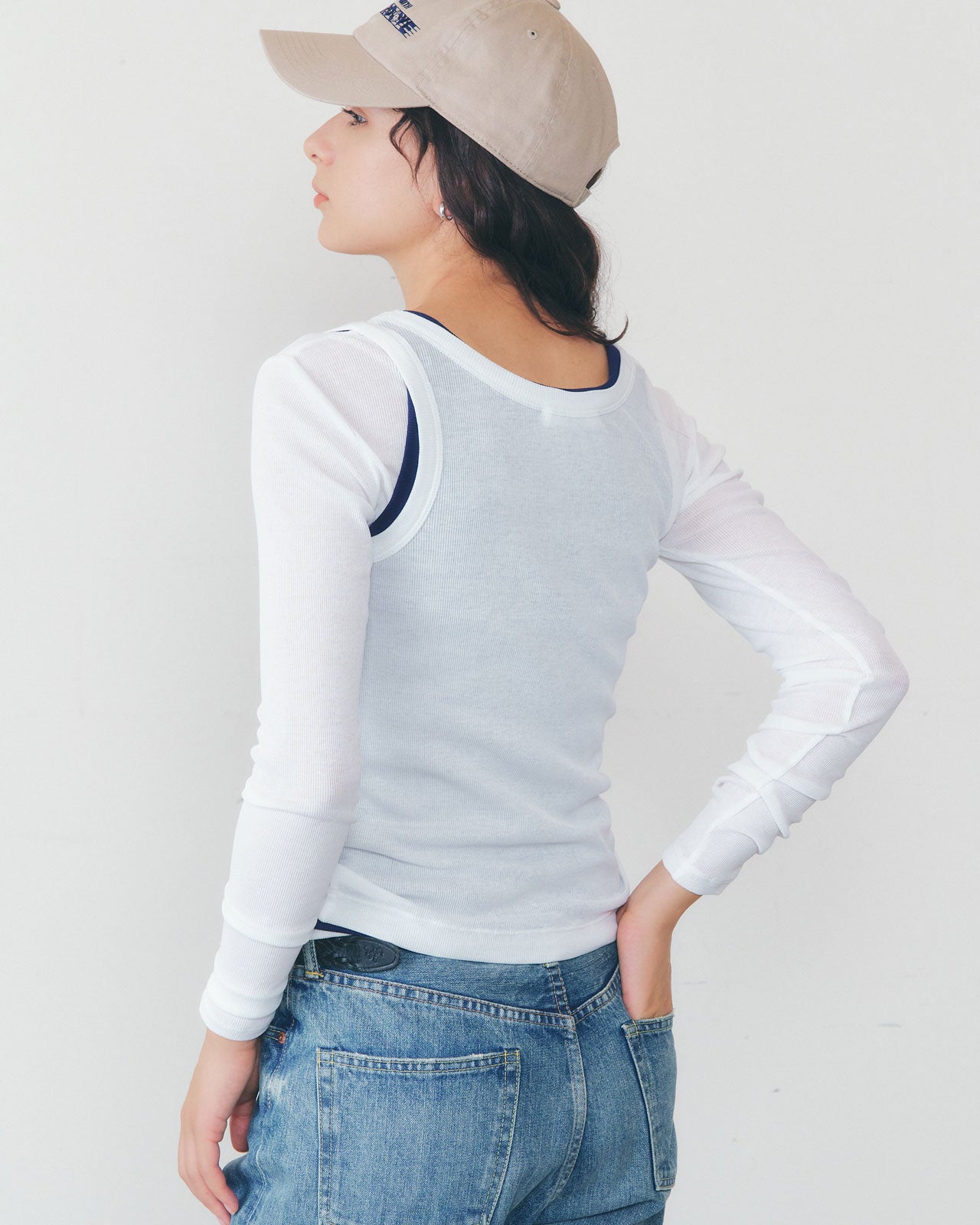 【2月下旬入荷予定】SHEER RIB LONG SLEEVE TEE