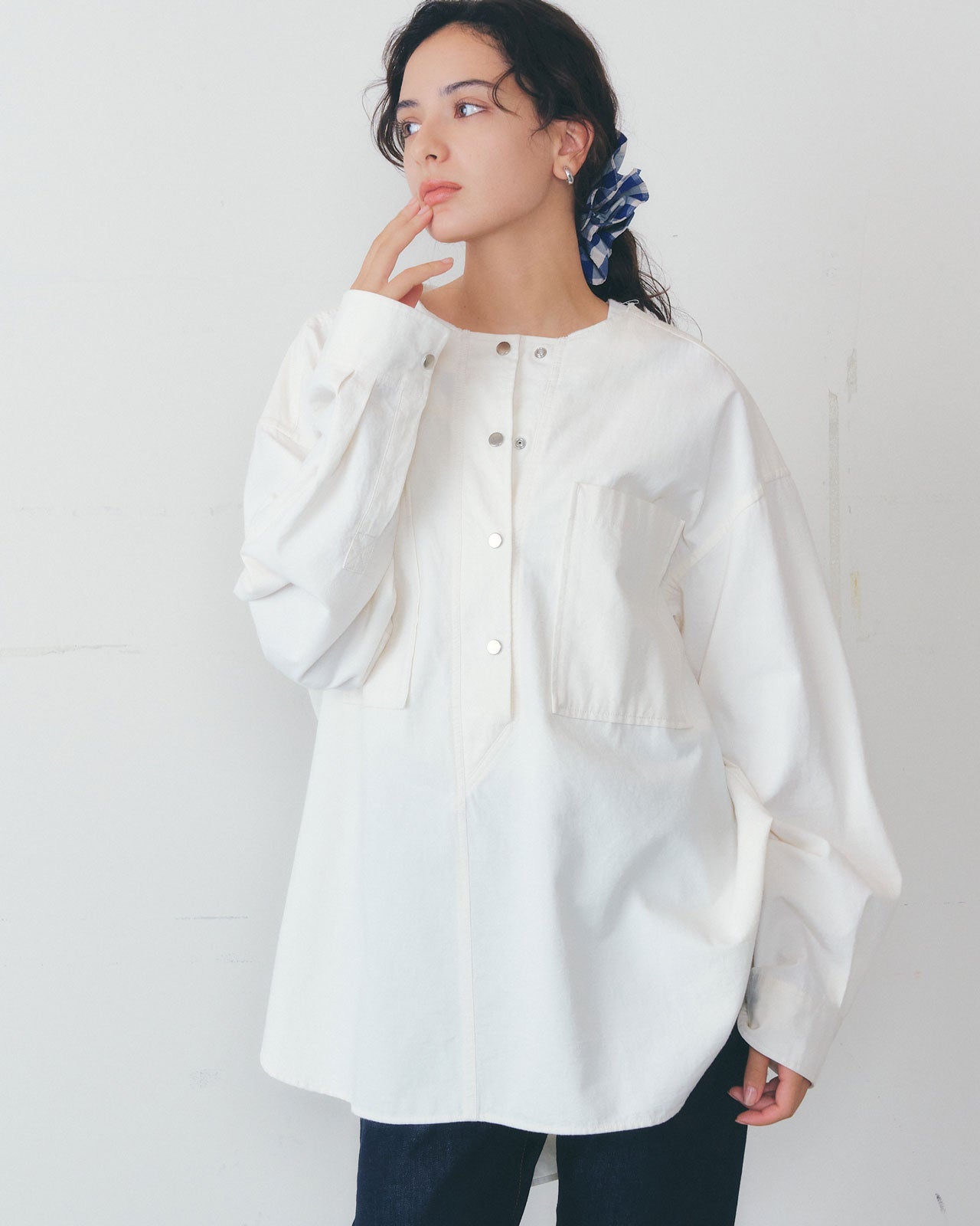 COLLARLESS WORK SHIRT – Shinzone