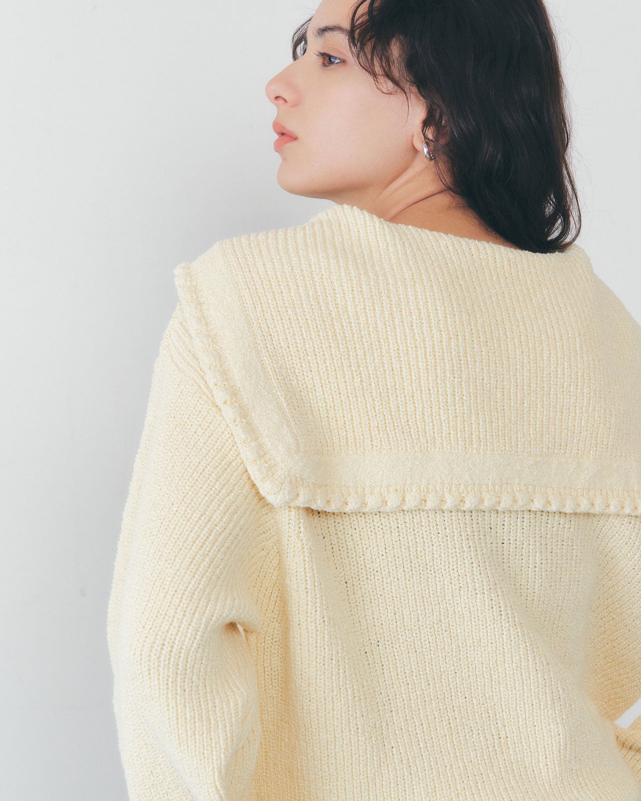 【1月中旬お届け】SAILOR COLLAR KNIT CARDIGAN