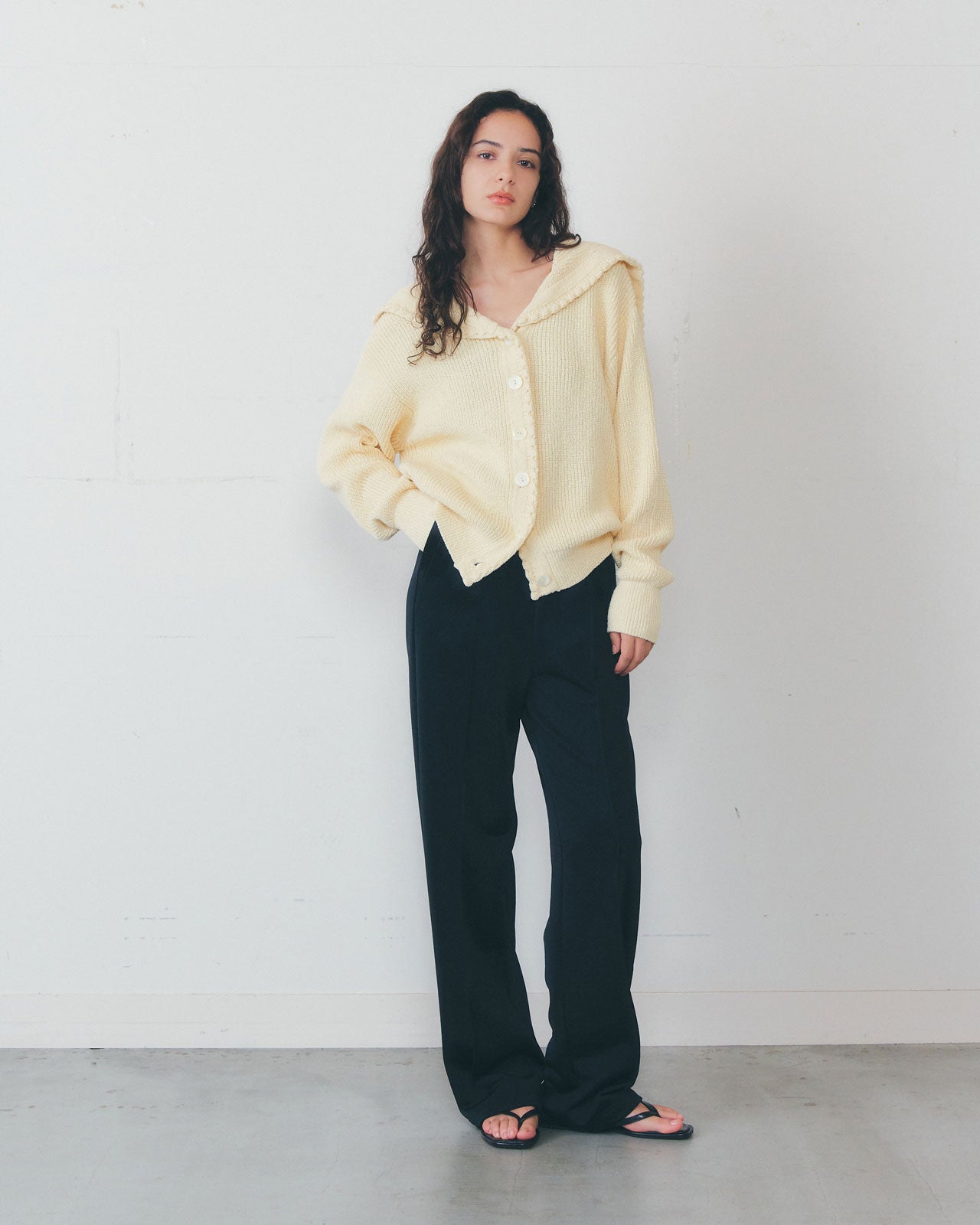 【1月中旬お届け】SAILOR COLLAR KNIT CARDIGAN