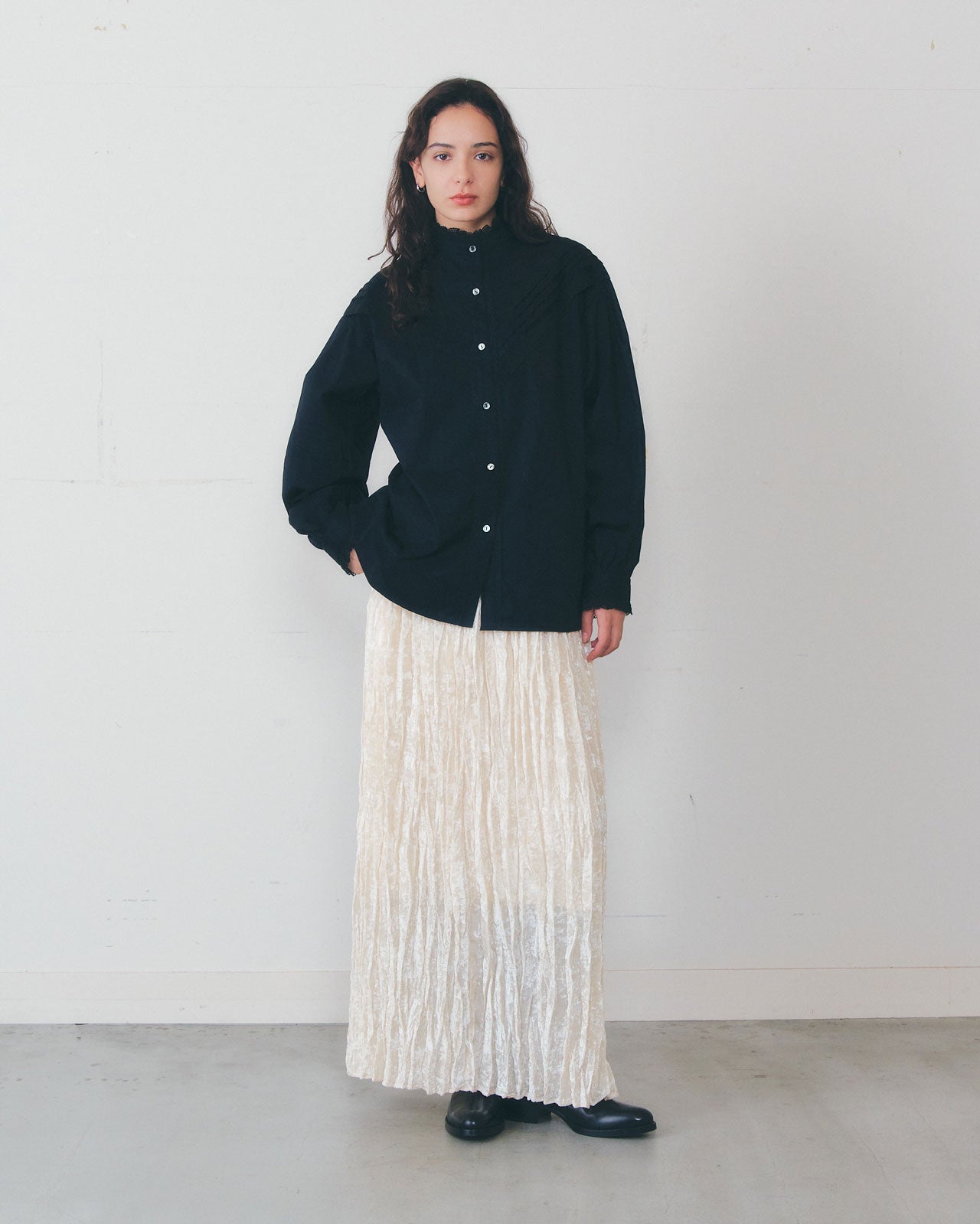 【11月下旬お届け】VELVET PLEATED SKIRT