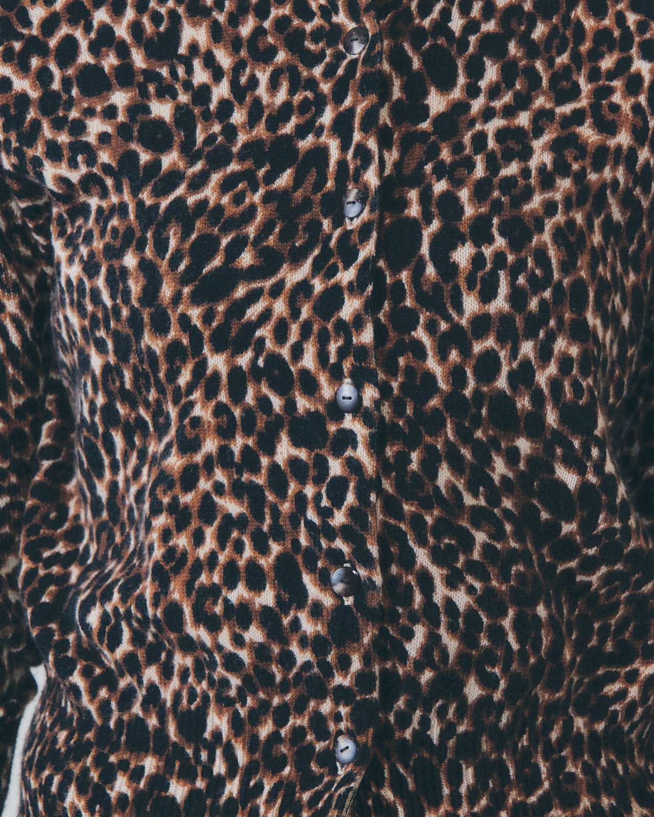 【11月下旬お届け】LEOPARD LONG RIB KNIT CARDIGAN