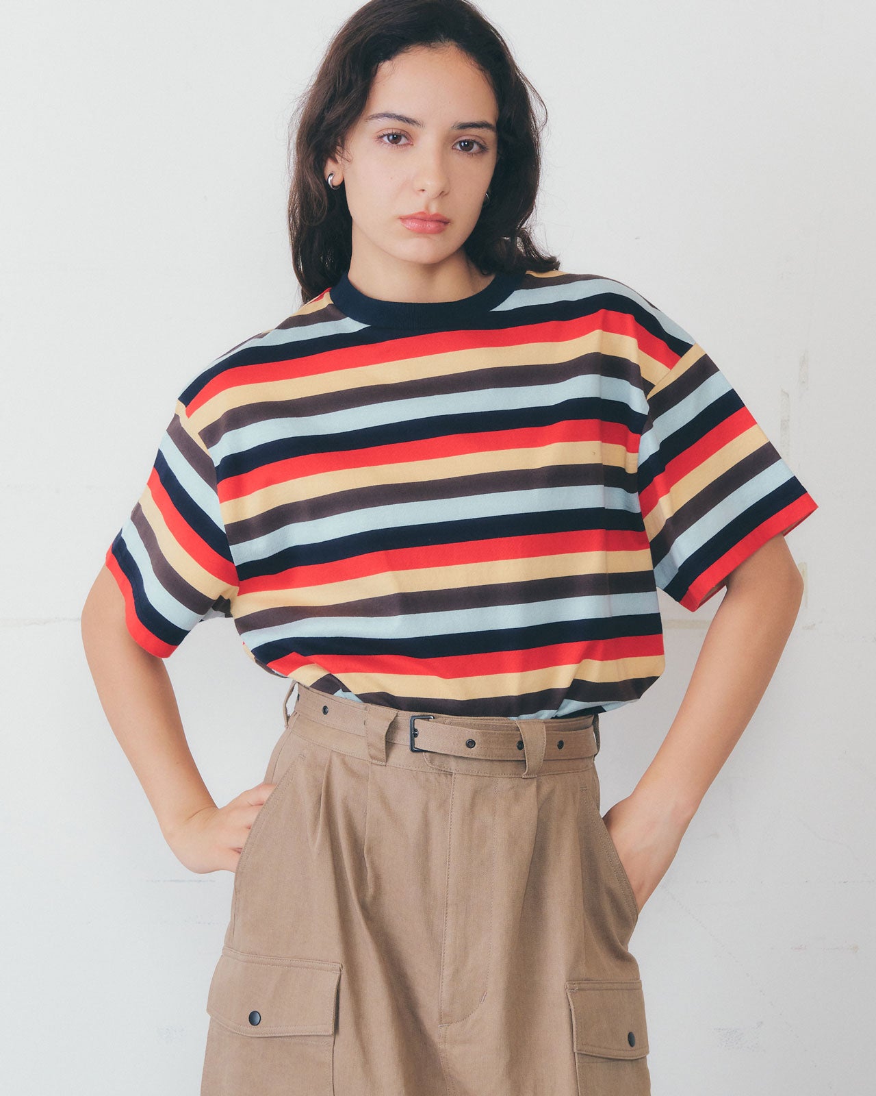 ★新品、タグ付き★ザ シンゾーン マルチカラー クルーネック ニット 半袖 MULTI STRIPED JERSEY TEE – Shinzone