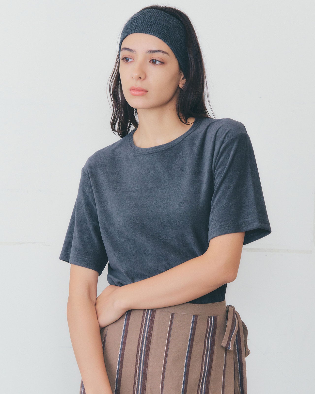 knit kinema 【新品未使用】 hair ニット ヘアアクセサリー ニットヘアバンド BAND HAIR Shinzone｜KNIT 【ネイビー】 band 帽子