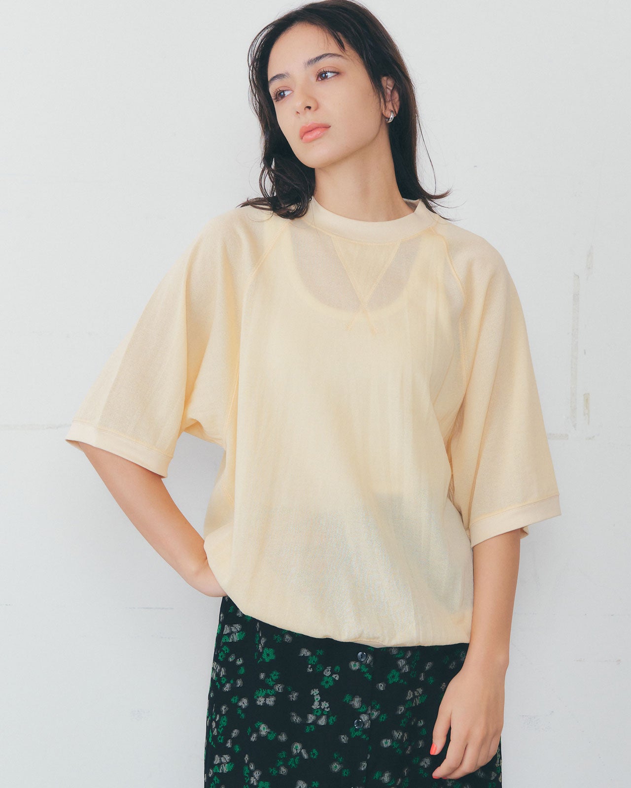 SHEER HALF SLEEVE SWEATSHIRT – Shinzone