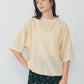 【GRAY/RED/YELLOW】SHEER HALF SLEEVE SWEATSHIRT