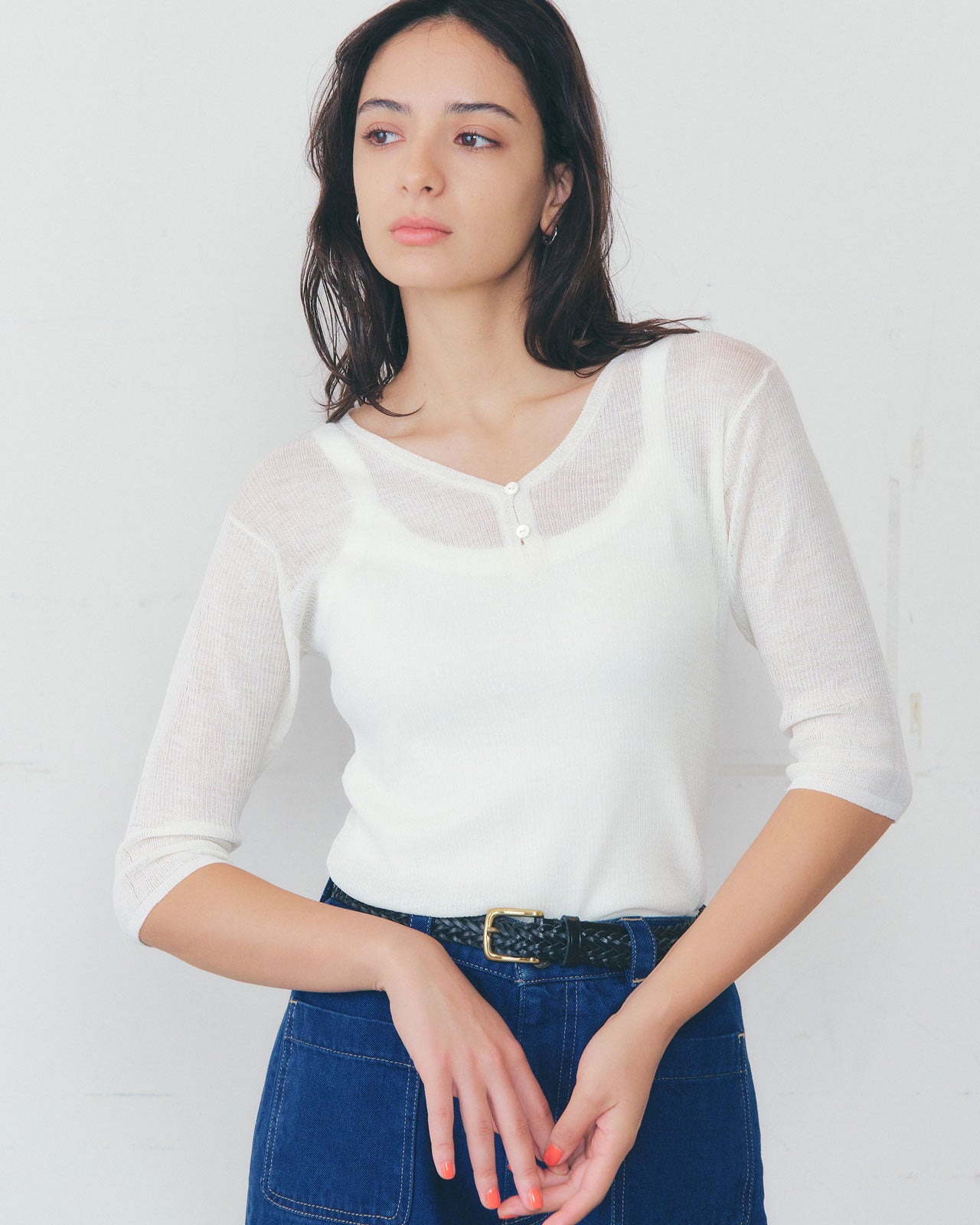 HENRY V-NECK SHEER KNIT – Shinzone