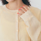 【WHITE/TURQOISE】SHEER LONG SLEEVES CARDIGAN