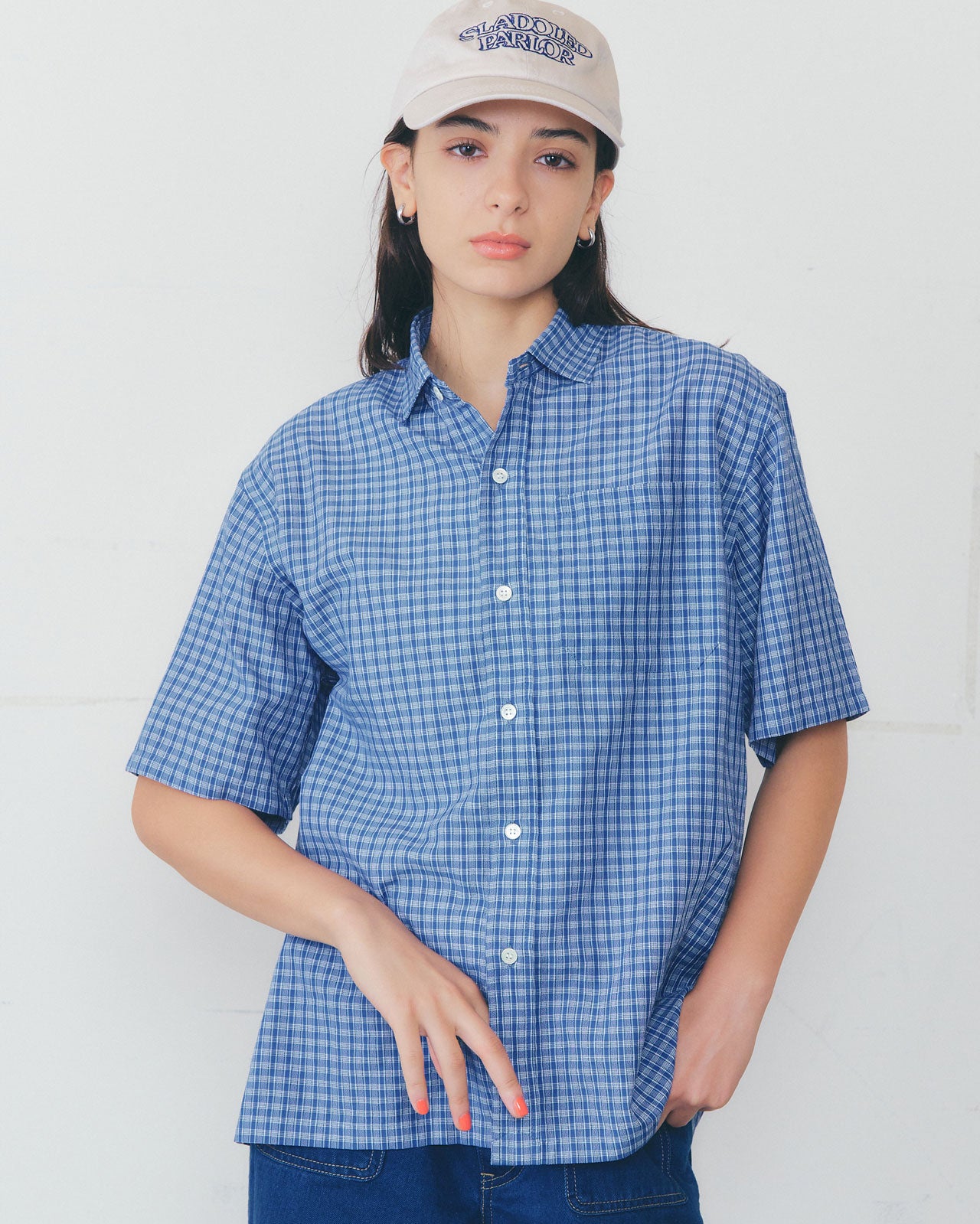 【5月上旬入荷予定】DOBBY CHECKED HALF SLEEVE SHIRT