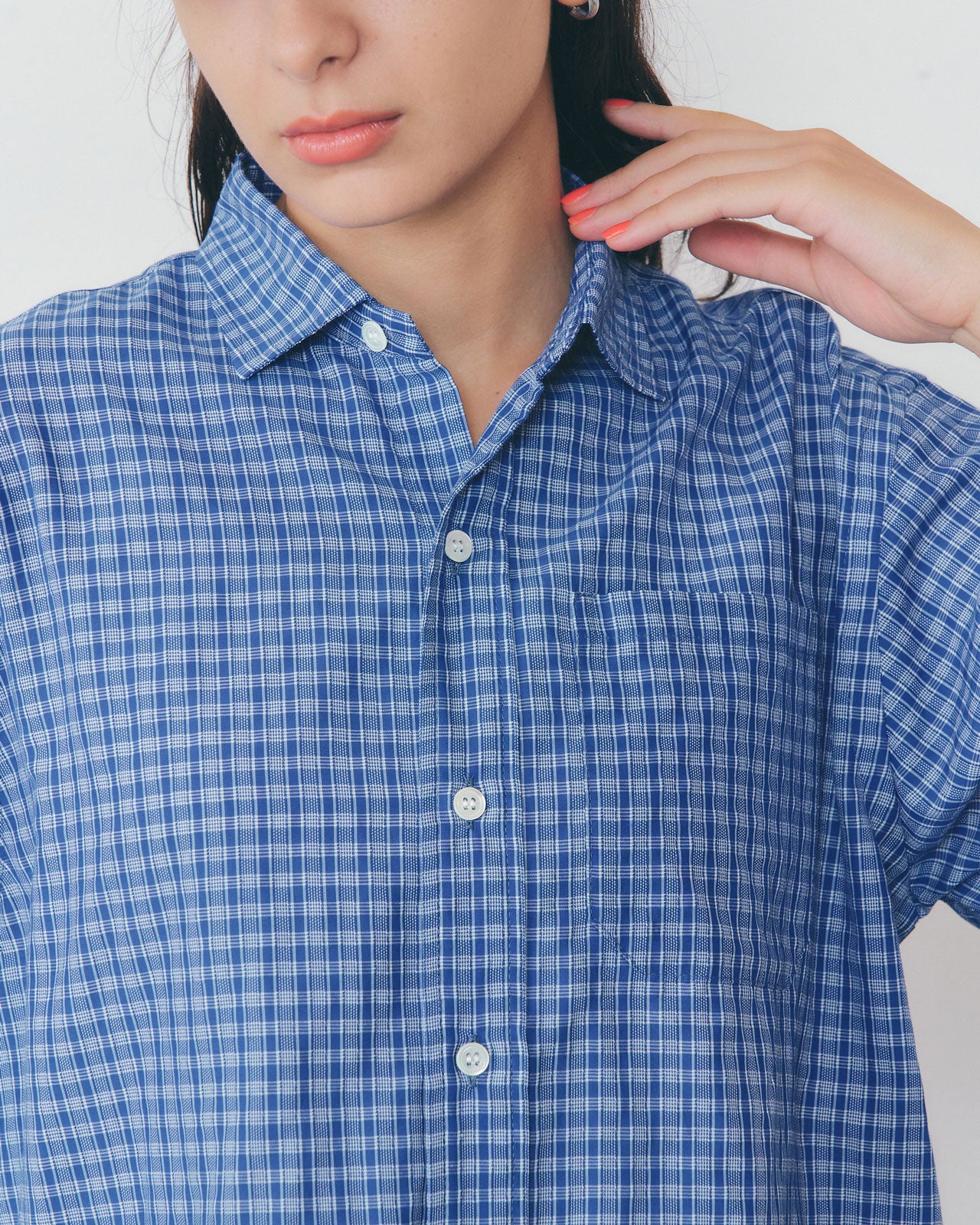 【5月上旬入荷予定】DOBBY CHECKED HALF SLEEVE SHIRT