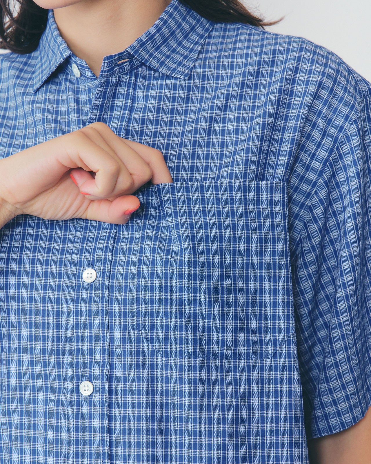 【5月上旬入荷予定】DOBBY CHECKED HALF SLEEVE SHIRT