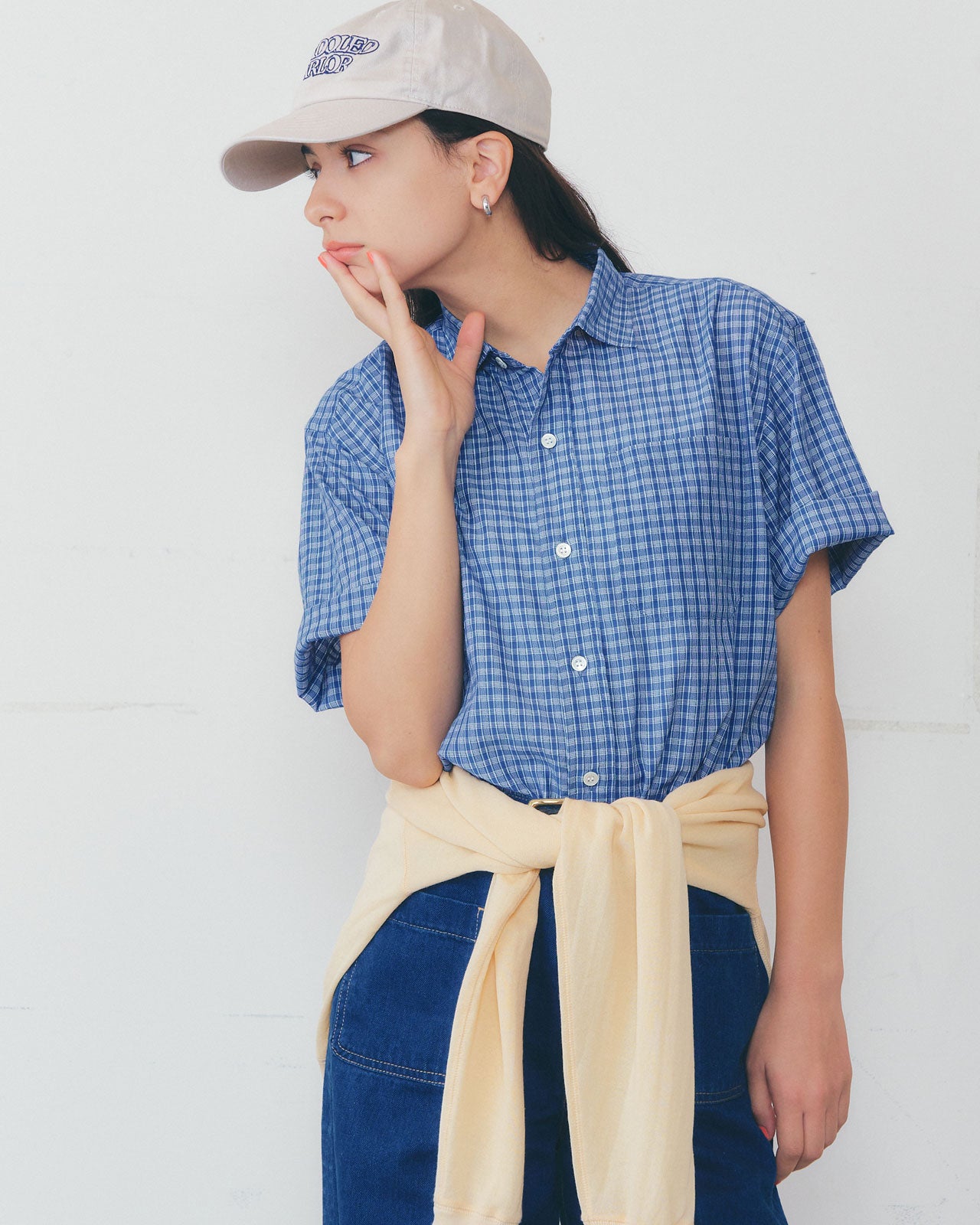 【5月上旬入荷予定】DOBBY CHECKED HALF SLEEVE SHIRT