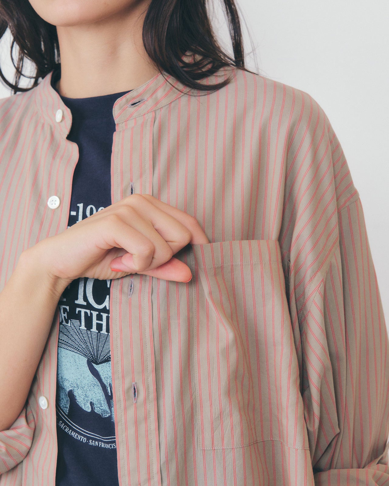 【4月中旬お届け】STAND COLLAR DADDY SHIRT