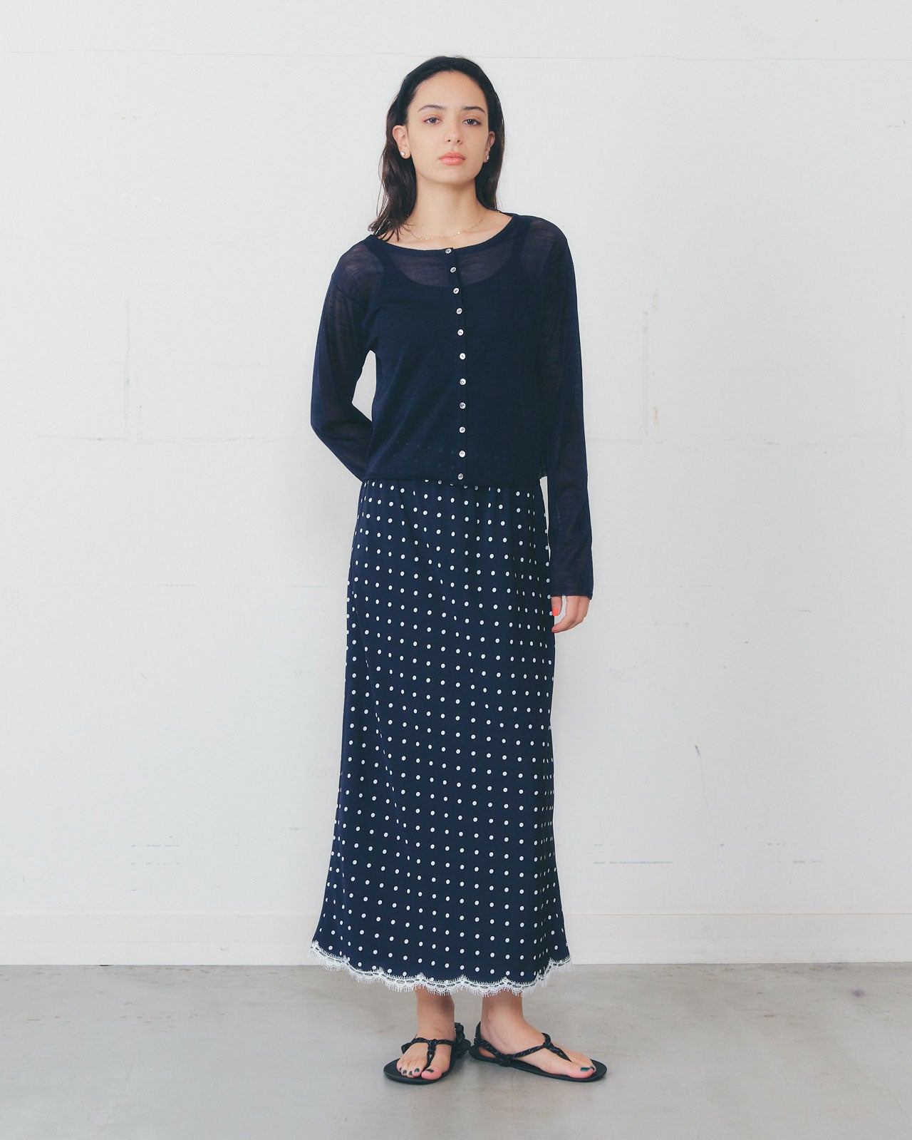 【4月中旬お届け】SHEER KNIT CARDIGAN