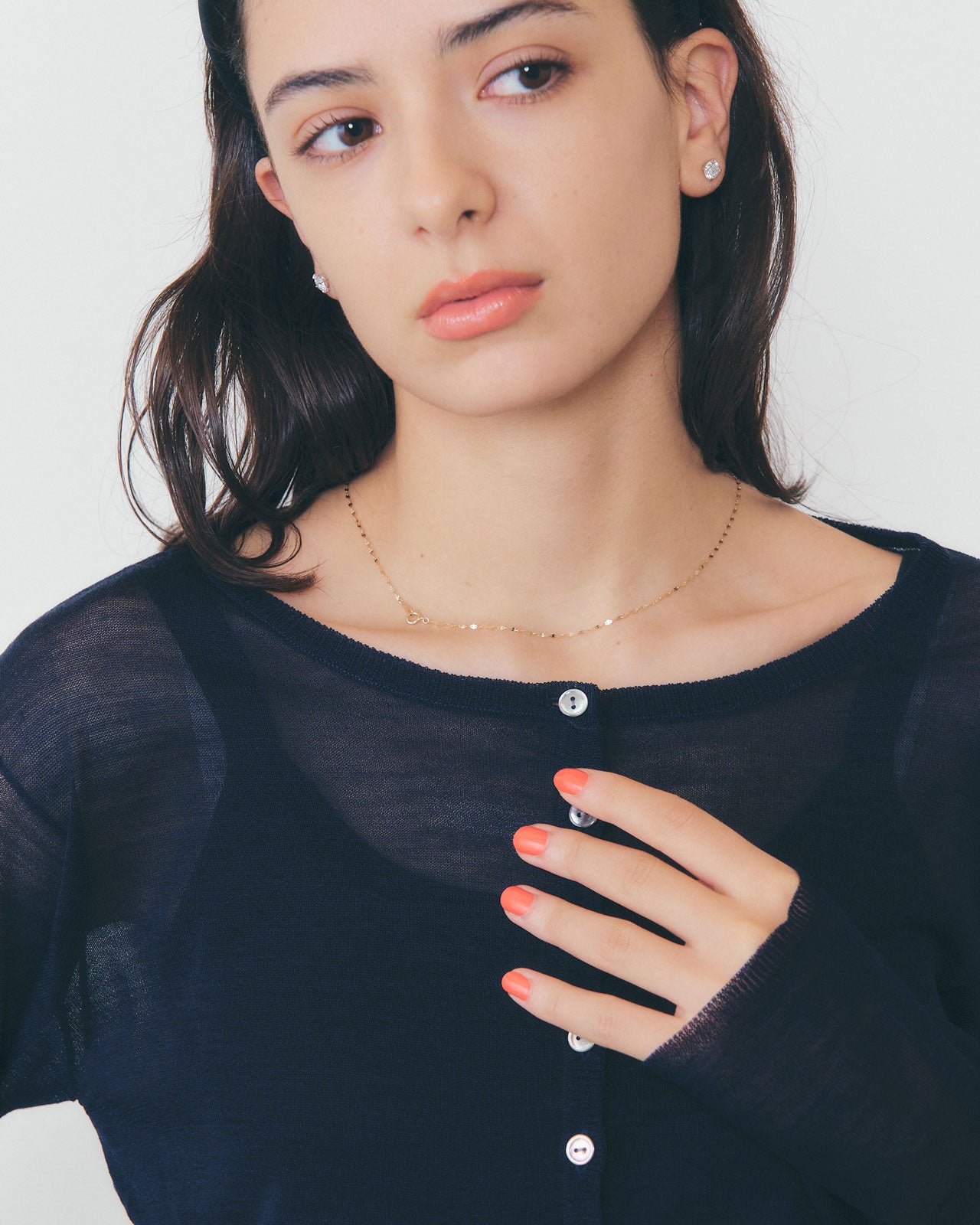 トップス pois sheer knit cardigan SHEER KNIT CARDIGAN – Shinzone