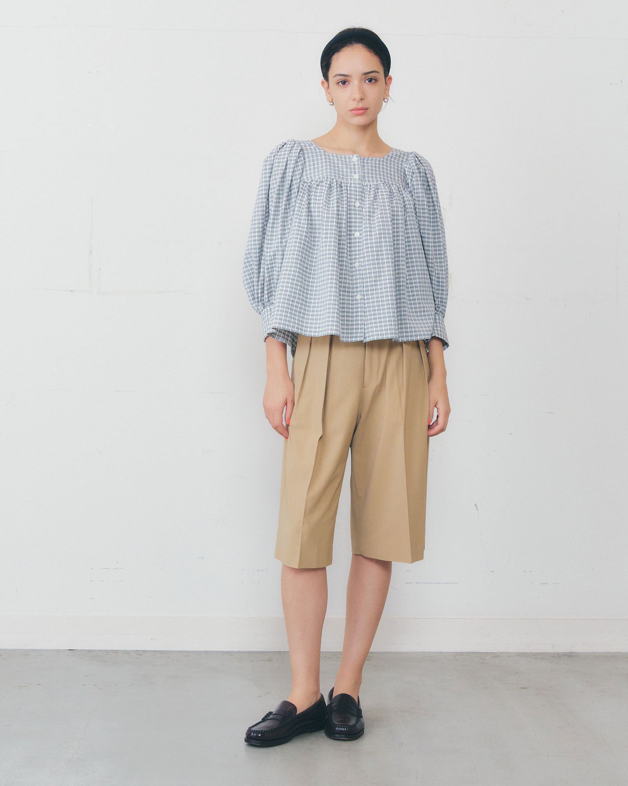 【5月上旬入荷予定】DOBBY CHECKED BLOUSE