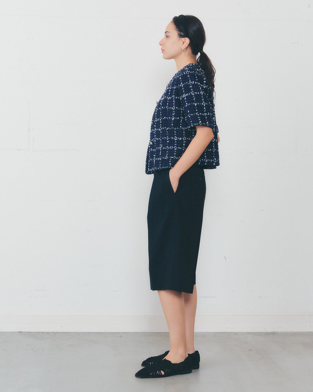 【4月上旬お届け】TWEED HALF SLEEVE JACKET