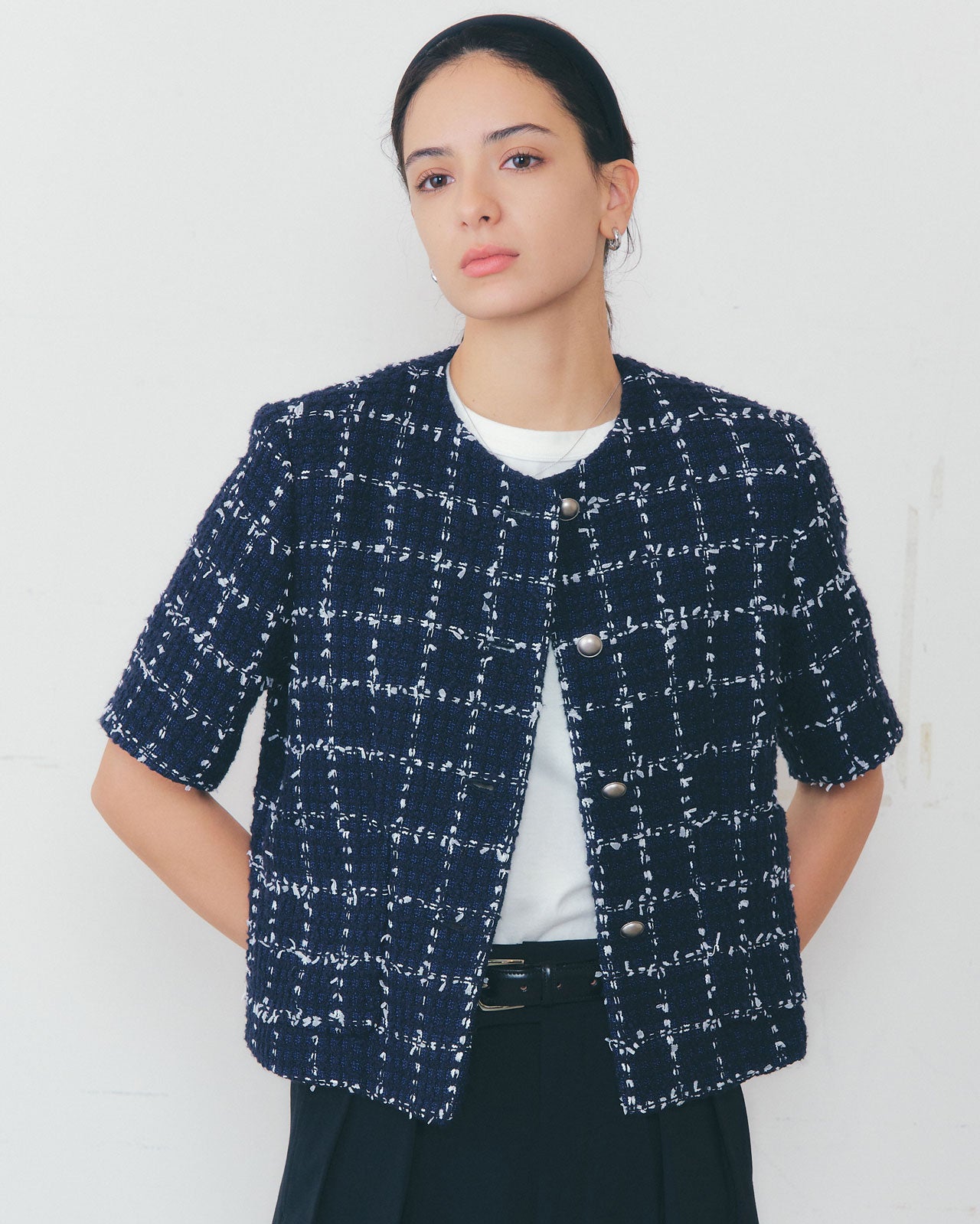 【4月上旬お届け】TWEED HALF SLEEVE JACKET