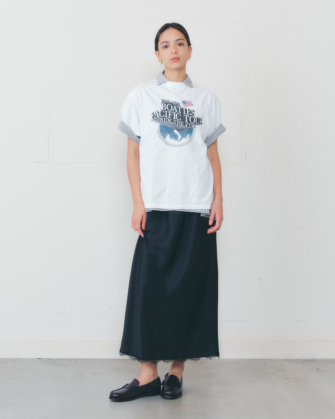 【5月上旬入荷予定】SATIN LEAVERS LACE SKIRT