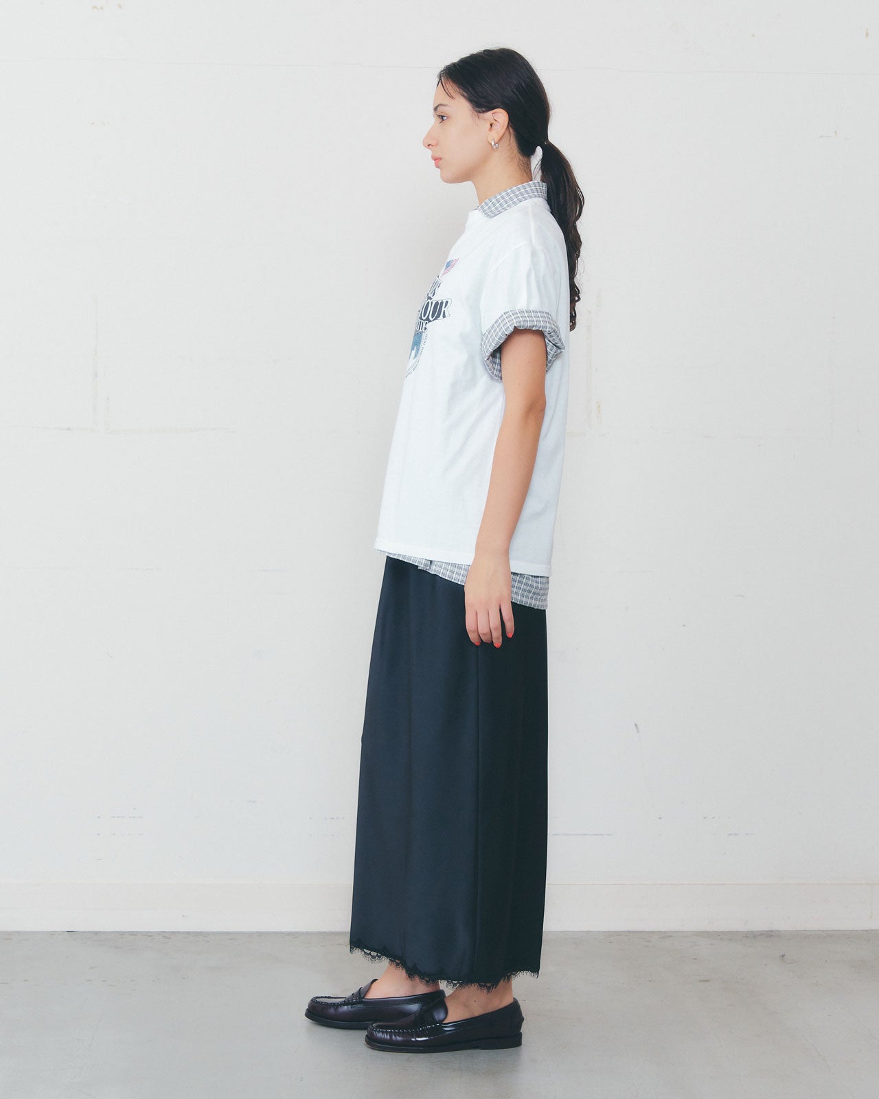 【5月上旬入荷予定】SATIN LEAVERS LACE SKIRT