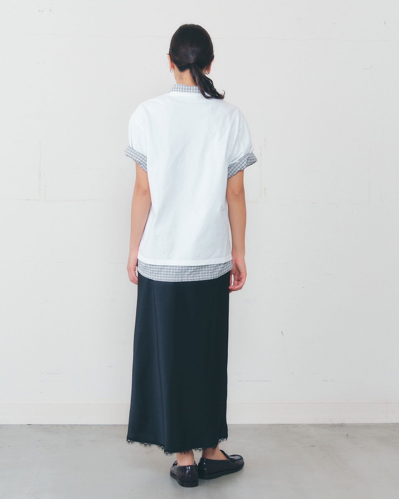 【5月上旬入荷予定】SATIN LEAVERS LACE SKIRT