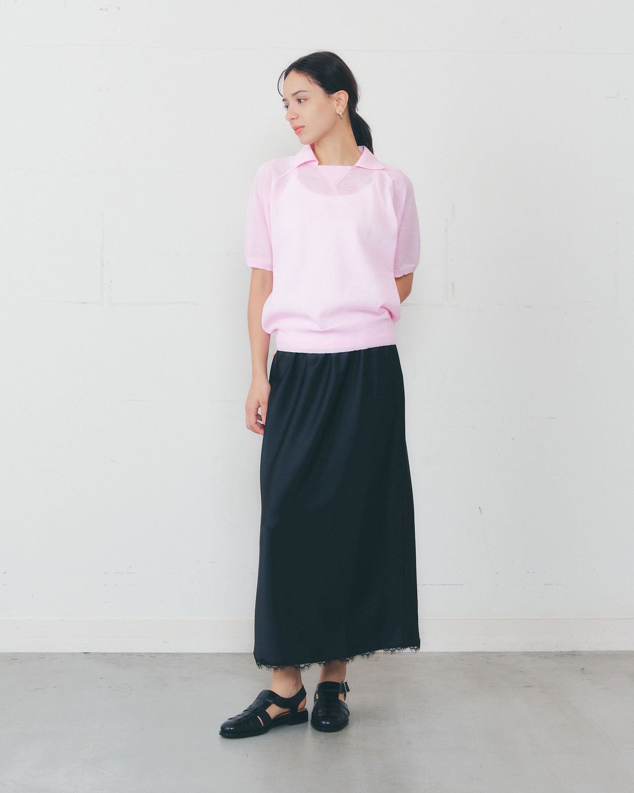 【5月上旬入荷予定】SATIN LEAVERS LACE SKIRT