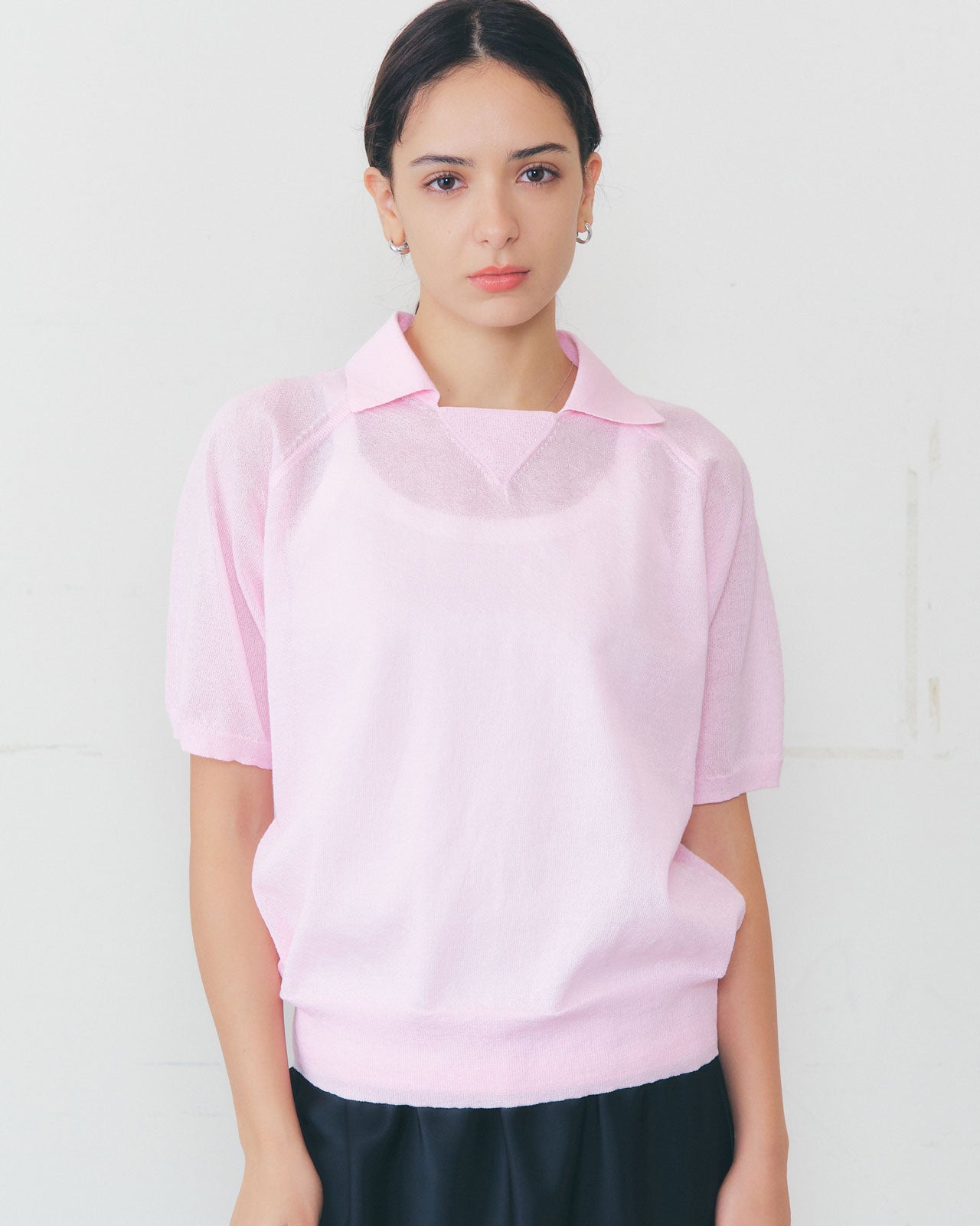【kinako】 防風V12 TYPO KNIT ストレッチピンク セータ 5月上旬お届け】TELA KNIT PULLOVER – Shinzone