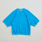 【WHITE/TURQOISE】HALF SLEEVE SWEATSHIRT