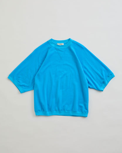 【WHITE/TURQOISE】HALF SLEEVE SWEATSHIRT