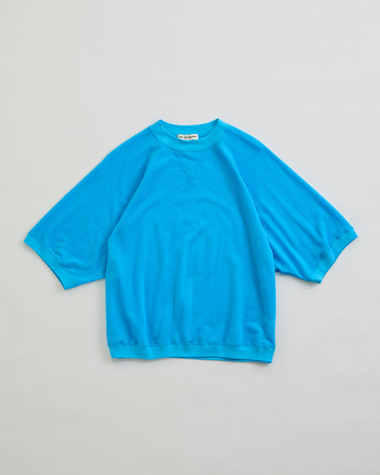 【WHITE/TURQOISE】HALF SLEEVE SWEATSHIRT