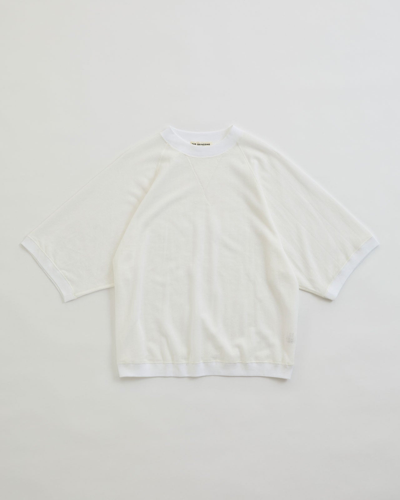 【WHITE/TURQOISE】HALF SLEEVE SWEATSHIRT