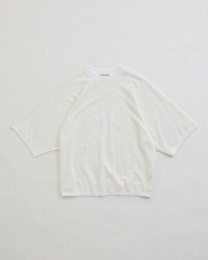 【WHITE/TURQOISE】HALF SLEEVE SWEATSHIRT