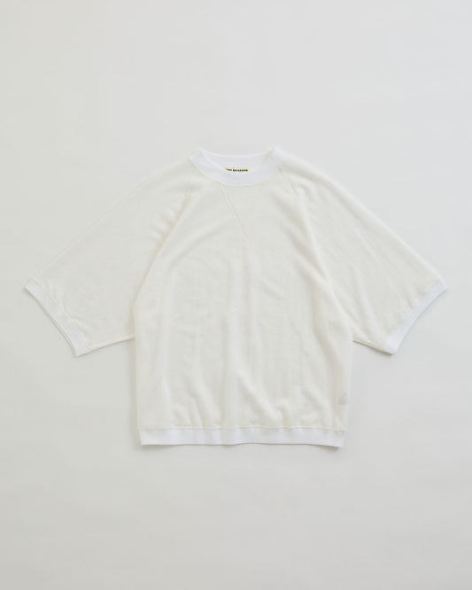 【WHITE/TURQOISE】HALF SLEEVE SWEATSHIRT