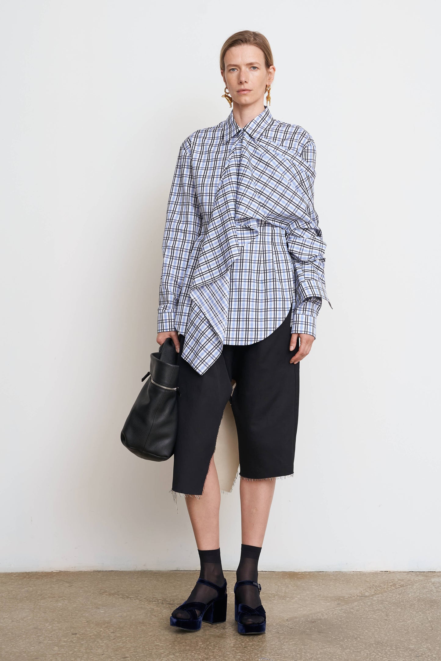 【40%OFF】LITKOVSKA PALERINE CHECKERED COTTON SHIRT