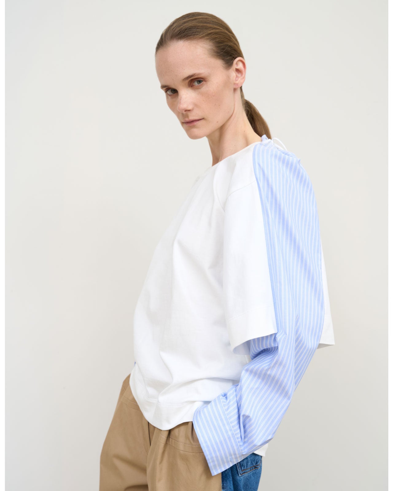 【40%OFF】LITKOVSKA DOUBLE COTTON WHITE LONGSLEEVE