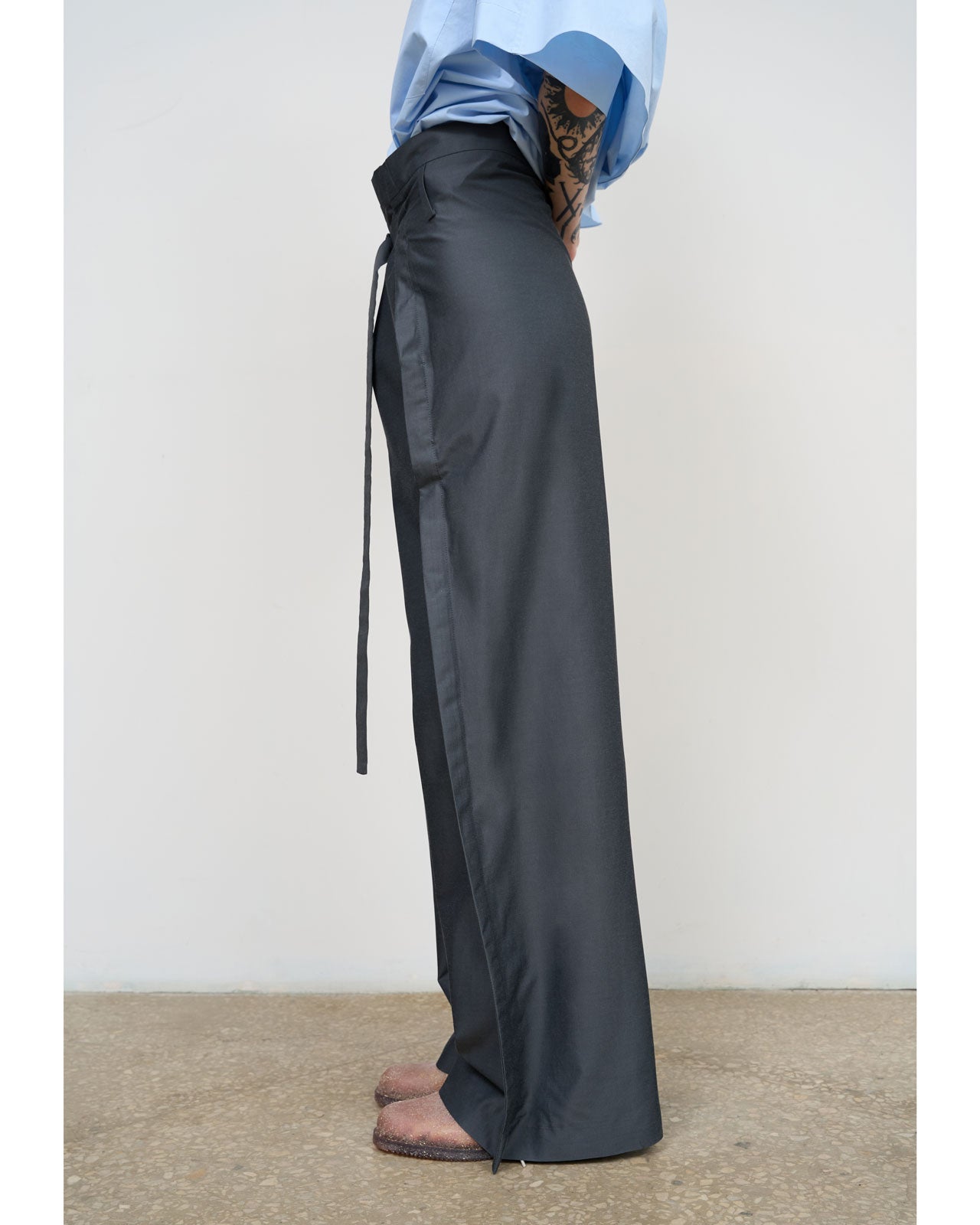 【40%OFF】LITKOVSKA WIDE COTTON PANTS WITH ADJUSTIBLE WAIST