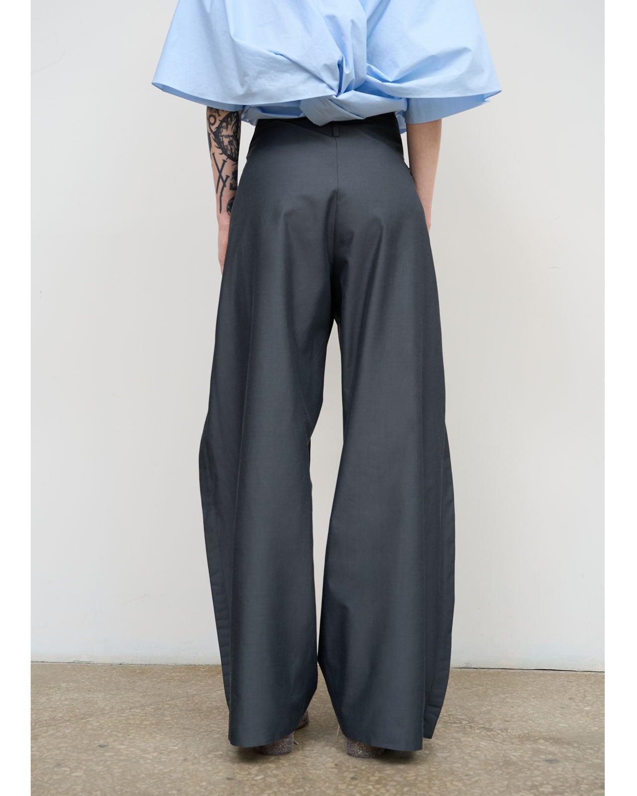 【40%OFF】LITKOVSKA WIDE COTTON PANTS WITH ADJUSTIBLE WAIST