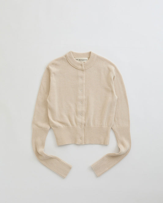 COTTON LONG RIB CARDIGAN