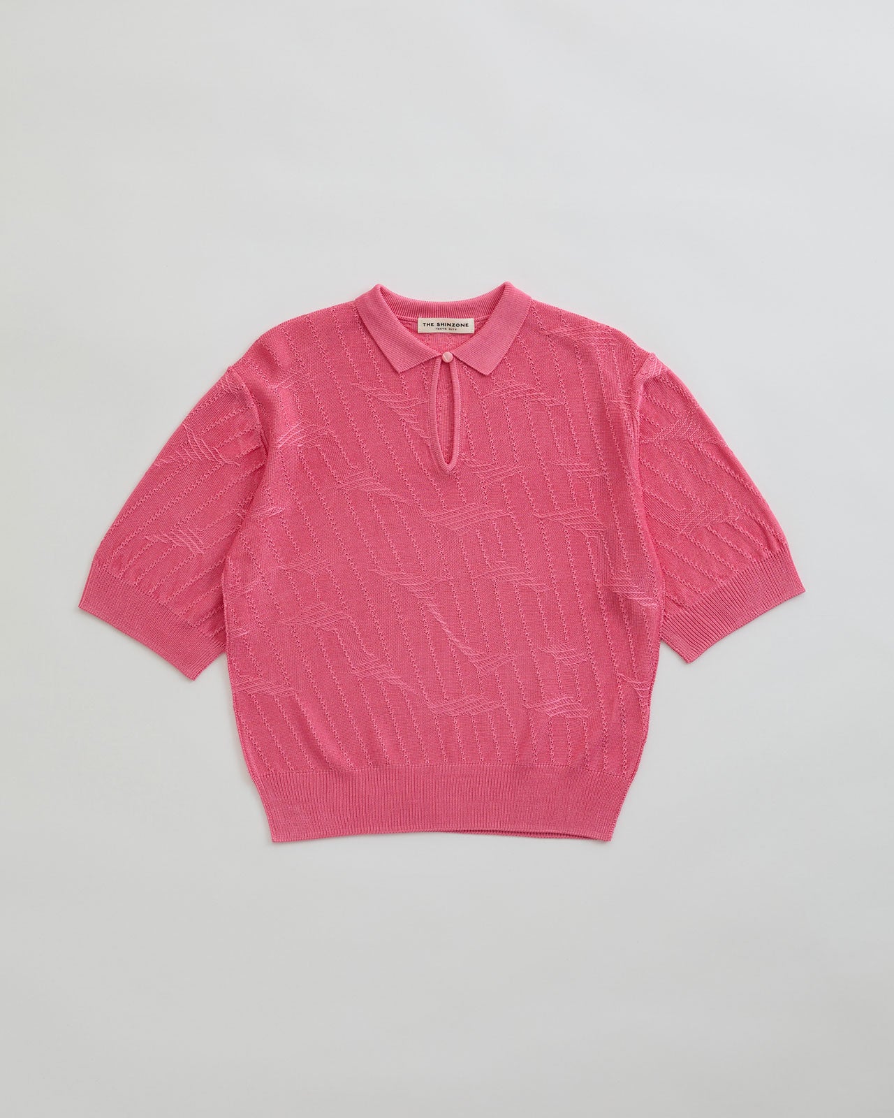 【3月中旬お届け】BRIGHT LACE KNIT POLO