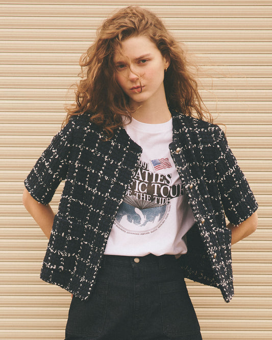 【4月上旬お届け】TWEED HALF SLEEVE JACKET