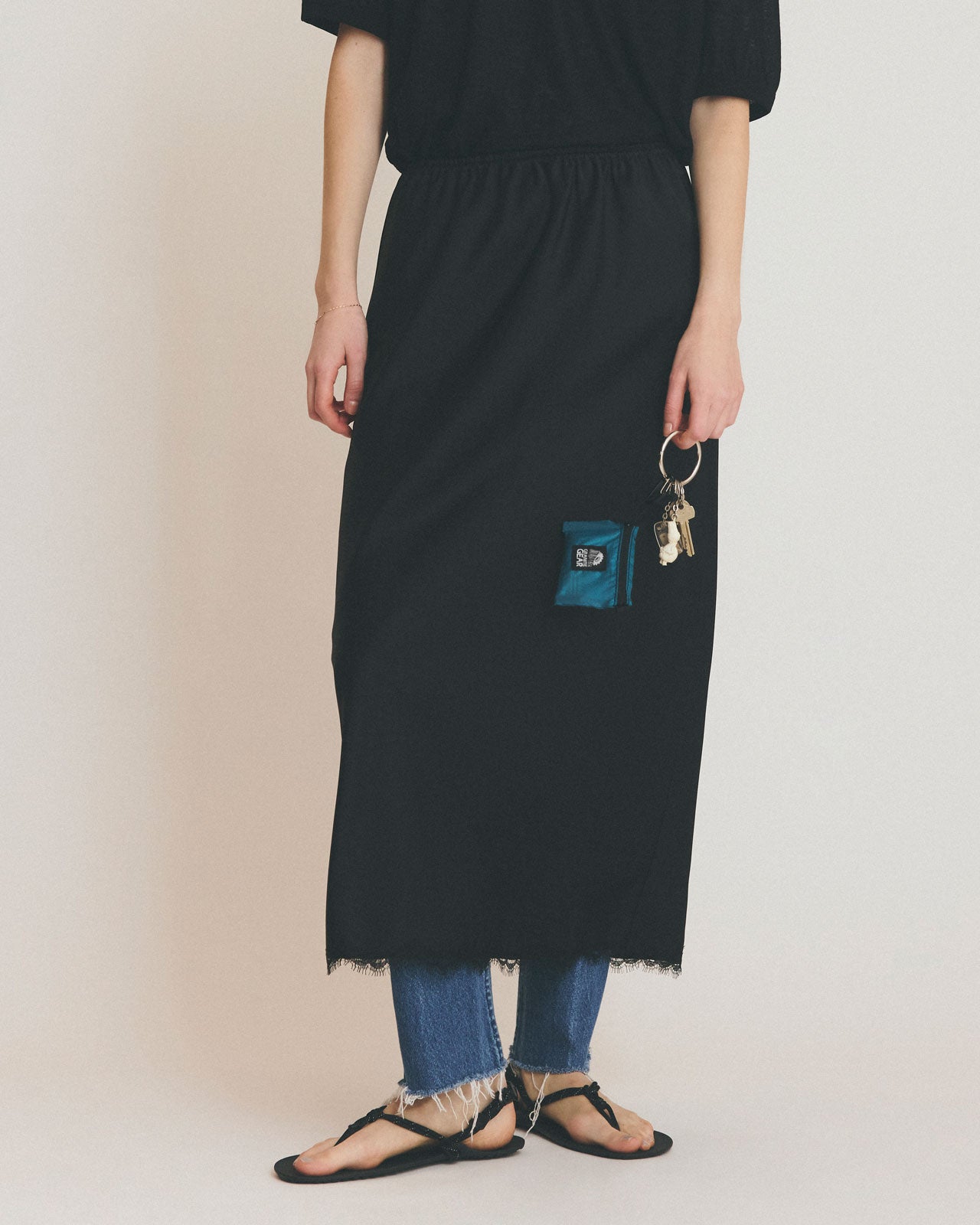 【5月上旬入荷予定】SATIN LEAVERS LACE SKIRT