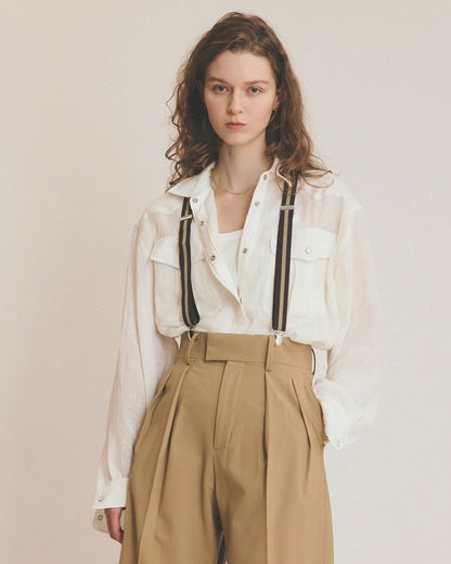 【4月中旬お届け】LINEN WESTERN SHIRT