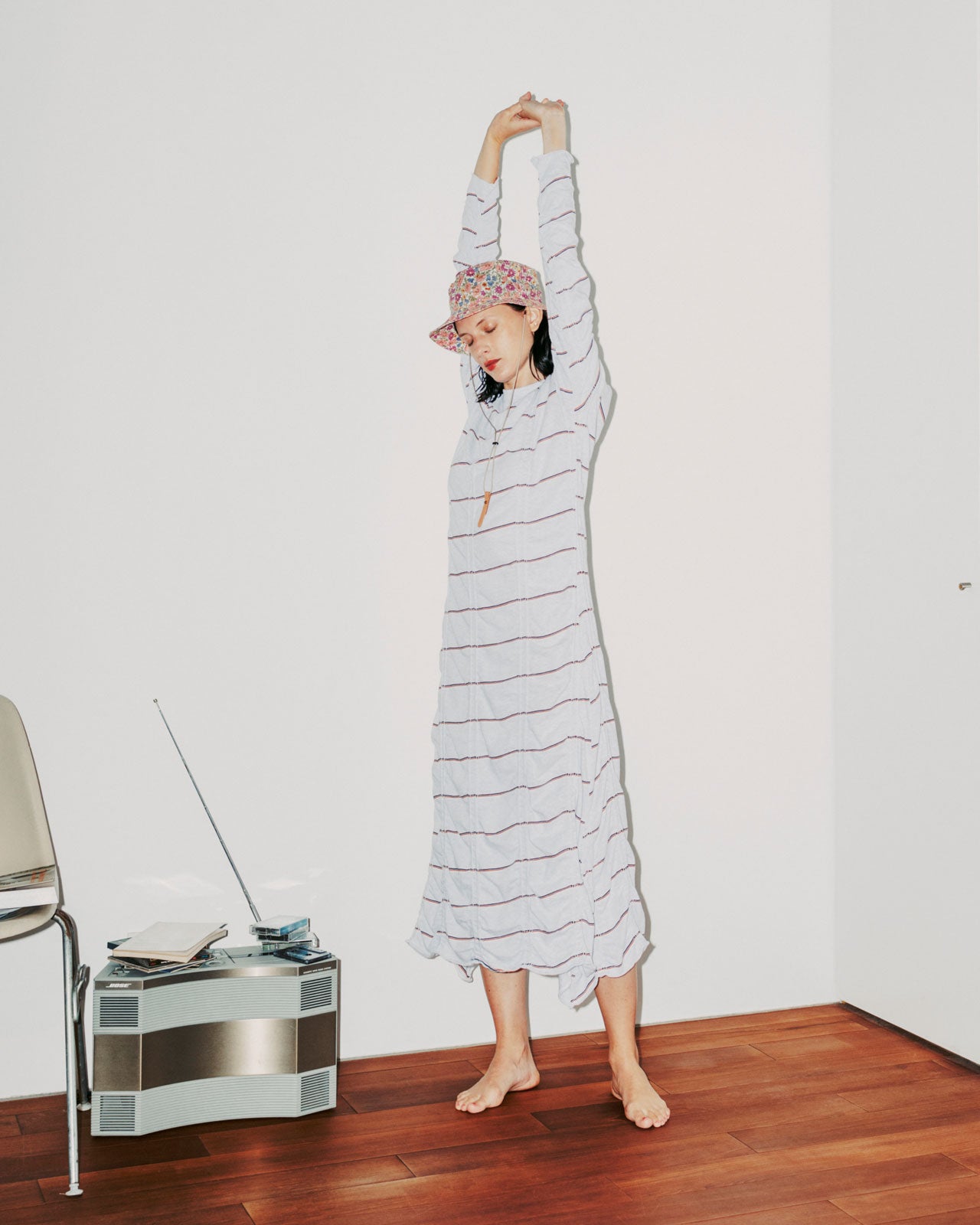 MEYAME TUCKED JACQUARD BORDER DRESS