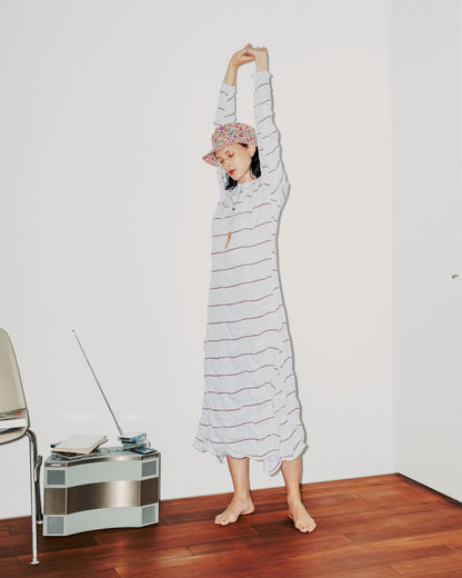 MEYAME TUCKED JACQUARD BORDER DRESS