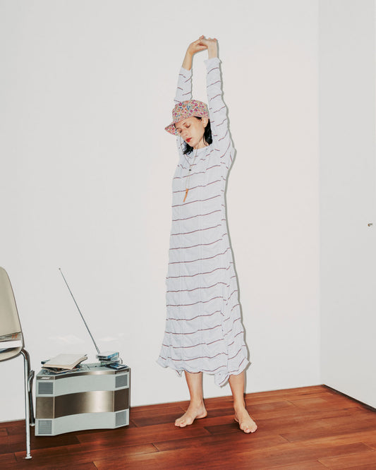 MEYAME TUCKED JACQUARD BORDER DRESS